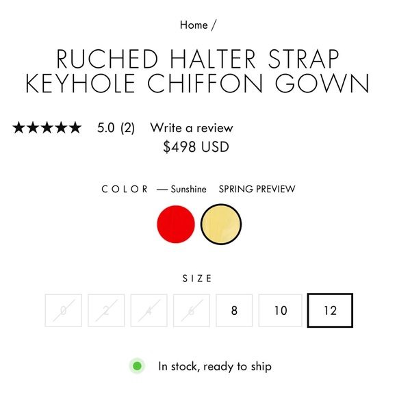 Mac Duggal RUCHED HALTER STRAP KEYHOLE CHIFFON GOWN - Picture 3 of 6